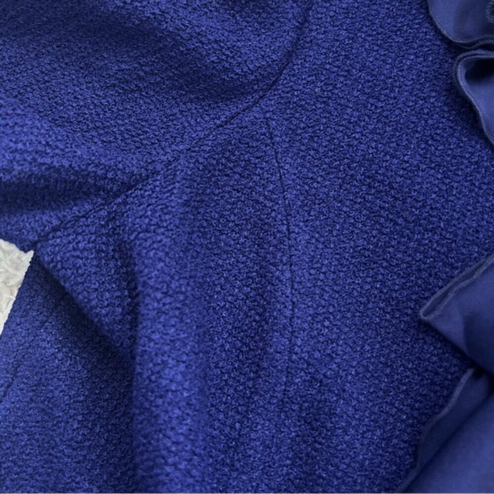 St. John Knit Duster With Silk Ruffles - Picture 9 of 11